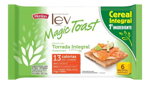 Torrada Integral Marilan Lev Magic Toast Pacote 150g