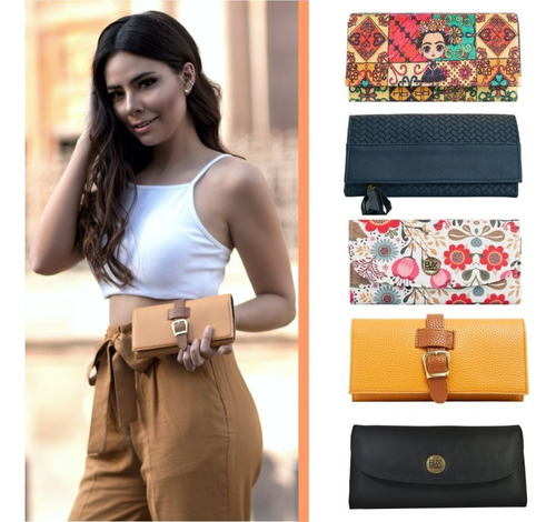 Cartera De Dama Mod13lila Monederos Mayoreo Bolsos Color Lila