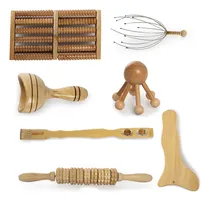 Comprar Kit X 7 Masajeadores de Maderoterapia Relajantes y Reductores, Herramientas en Madera Color Marrón para Masajes Anticelulíticos y Corporales, Styles Stars.