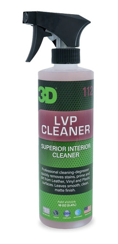 Imagen 1 de 9 de 3d Lvp Cleaner - Limpia Cuero Plastico Vinilo - Allshine