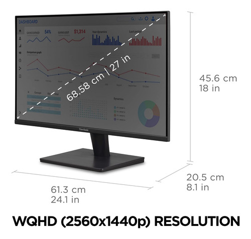 Monitor Viewsonic, 27 '', Led, Panel Va, 2560x1440p, 100 Hz