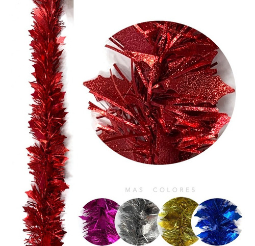 Imagen 1 de 10 de Boa Guirnalda Navideña 2mts X 6cm Con Hojitas Color Navidad
