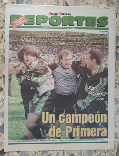 Histórico Diario Popular Ascenso Banfield 2001 Taladro (Usado)