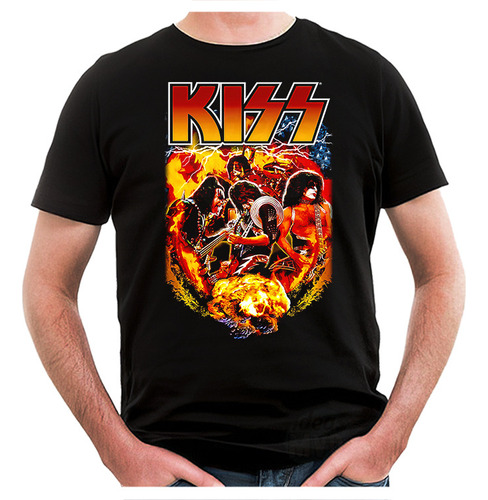 Remera Kiss 02 (negra:) Ideas Mvd