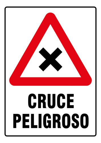 Cartel Señalización Obra Corrugado 50x70cm Varios Mod. Cruce Peligroso