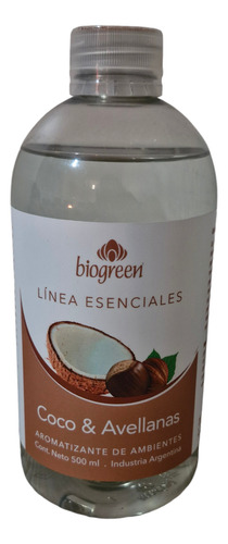 Aromatizante Coco Y Avellanas 500 Ml Repuesto Biogreen