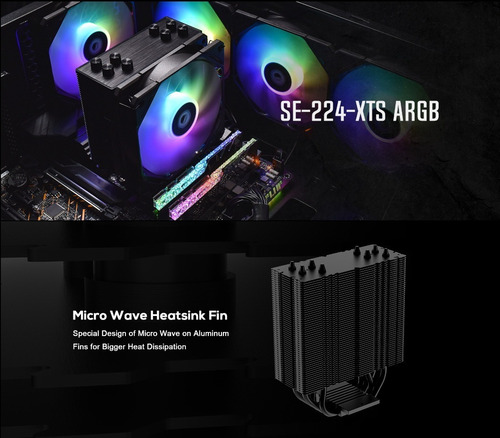 Cooler Cpu Id-cooling Se-224-xts Argb Intel Amd 220w Tdp !