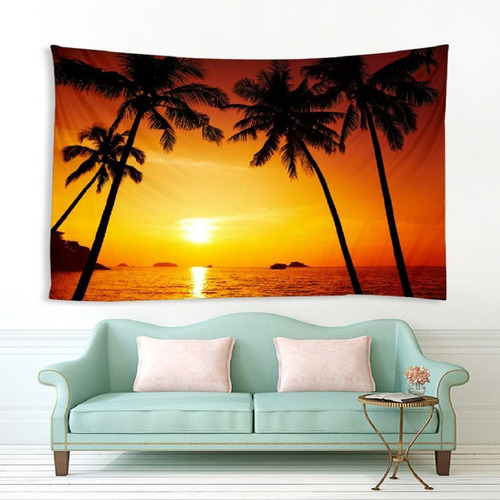 Tapiz De Pared De La Playa Del Atardecer, 150 X 130 Cm