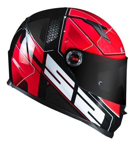 Capacete Ls2 Ff358 Ultra Red Cor Black/red Preto E Vermelho Tamanho do capacete L(60)