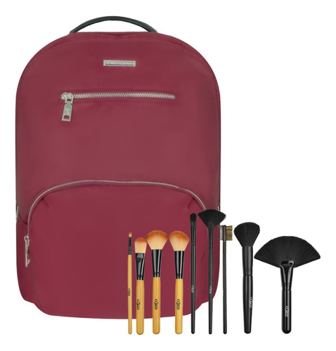 Kit De Mochila Para Laptop De 14  Con Brochas De Maquillaje