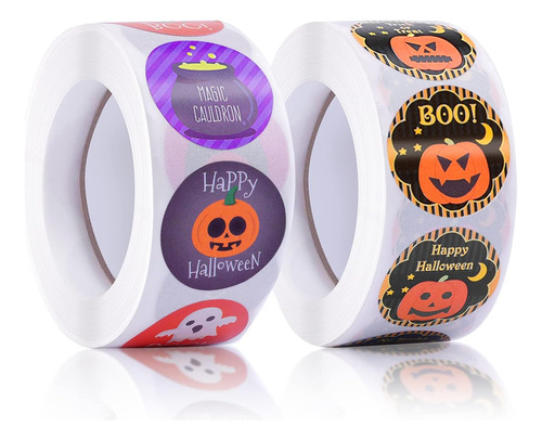 Aiex 1000 Pegatinas De Halloween Para Niños, Rollo De Pegati