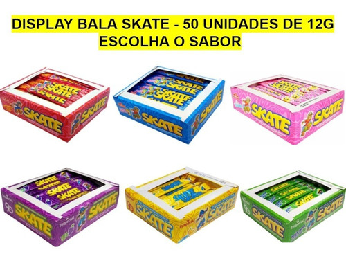 Kit C/5 Pcts De Bala Skate - 50 Unids De 12g - Escolha Sabor