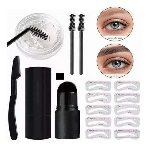 Kit Herramienta Modelado Sellos Cejas Cera Plantilla Eyebrow