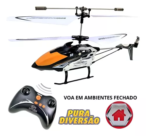 Avião Helicóptero Drone Recarregável Usb Com Controle Remoto no Shoptime