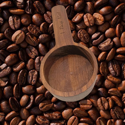 Taza Medidora De Madera, Cucharada De Acero Inoxidable,