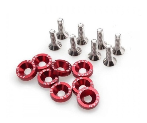 Kit Arruela Billet Universal Com Parafuso M6 Epman - 8 Cores