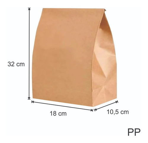 100 Saco Delivery Pp 18x10,5x32 Kraft Eco