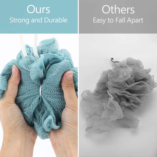 Btyms Esponjas Baño Ducha 4 Uds. Loofahs 60g Mesh Pouf Puff