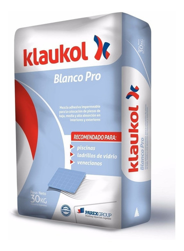 Pegamento Klaukol Blanco Pro 30kg Piscinas Piletas Venecitas