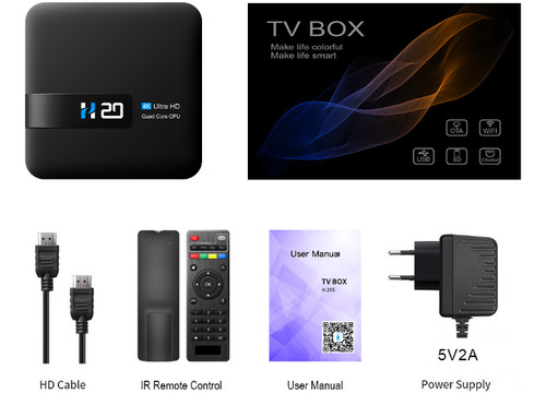 Caja De Tv H20 Android 10.0 Rk3229 Usb 2.0 Ultra Hd 4k Hdr 8