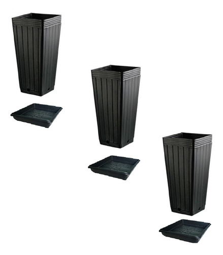 Imagem 1 de 1 de Kit 3 Vasos 7l + 3 Pratos Nutriplan