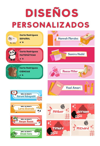 Etiquetas Escolares Lápiz Cuaderno Personalizadas Adhesivas