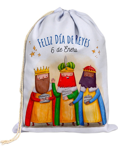 6 Bolsa Navideña De Tela Grande