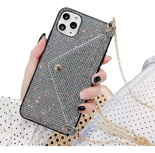 Carteira Diamond Capa Para iPhone 678, Com Corrente