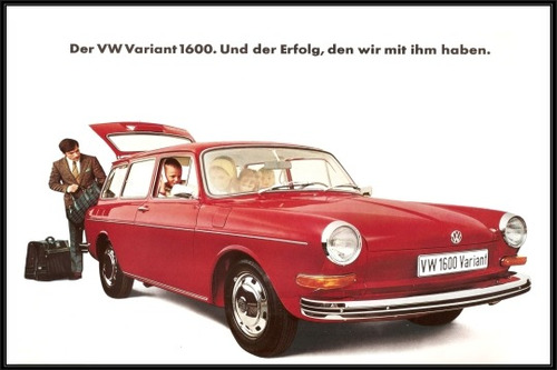 Volkswagen Variant 1969 - Autos Alemania - Lámina 45x30 Cm.