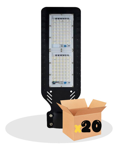Pack De 20 Lámparas Luminarias De 100 Watts Protección Ip65 Luz Led Blanca Fría 9000lm Con Base Para Poste
