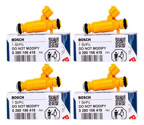 Kit 4 Bico Injetor Nissan Livina Tiida 1.8 0280156418 Bosch