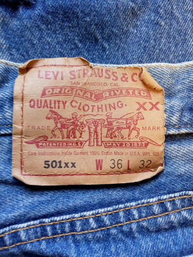 Pantalon Levis 501 Azul  Made In Usa Talla 33-30 Usado 1990