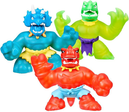 Paquete De 3 Goo Jit Zu Dino Power Mega: Superhéroe Squishy