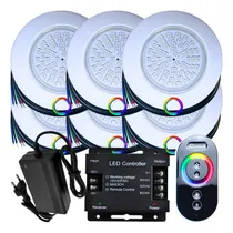 Comprar 06pçs Luminaria Led Pu002F Piscinas Rgb 18w 1u002F2 Controle + Fonte