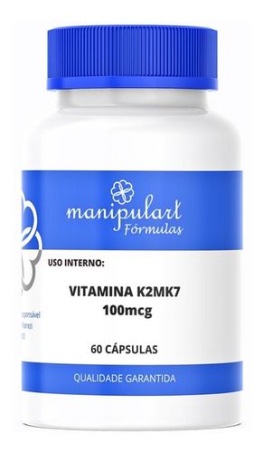 Vitamina K2mk7 100mcg - 60 Cápsulas Sabor Sem Sabor