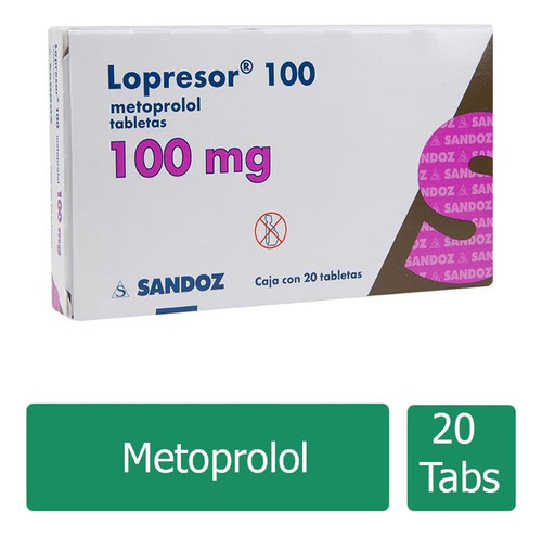Lopresor 100 Mg Caja Con 20 Tabletas