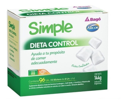 Simple Chicles Dieta Control 96un Bagó Arcor