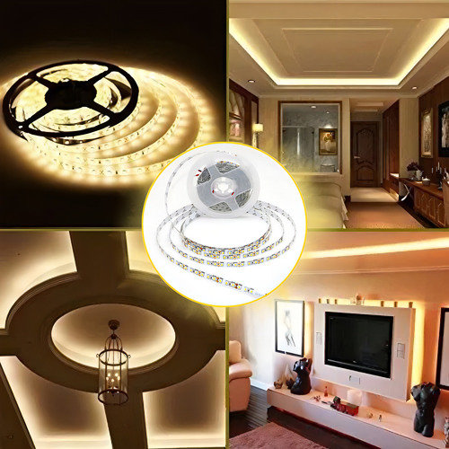 Rollo Led Unicolor Blanco Cálido 2835 De 5 Metros 120 Leds Por Metro Recortable Tira De Luces Led Con Alta Intensidad De Brillo Marca Dosyu