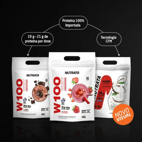 Compre 3x W100 Refil 900g Nutrata Ganhe 1 Coqueteleira 600ml