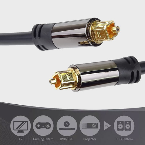 Cable Fibra Optica Toslink Audio Digital 2m/ 6.6ft Cable