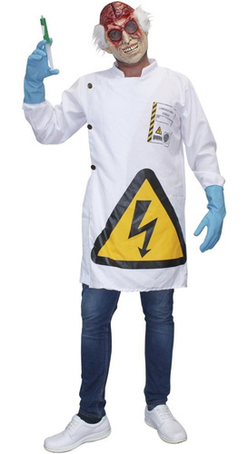 Disfraz Para Hombre Cientifico Loco Mad Scientist Disfraz Bata De Científico Terrorífico Disfraz Científico Halloween O Cosplay Terror Y Fieta