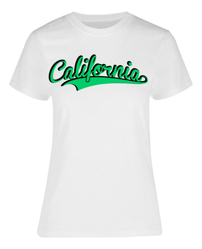 Playera Mujer California Verde Letrero - California City