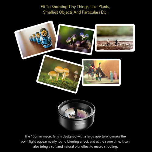 Apexel Apl-hb100mm - Lente Macro Universal Para Smartphone (