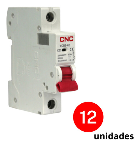 Pack - 12 Int. Automatico Cnc 1x25a 6ka C