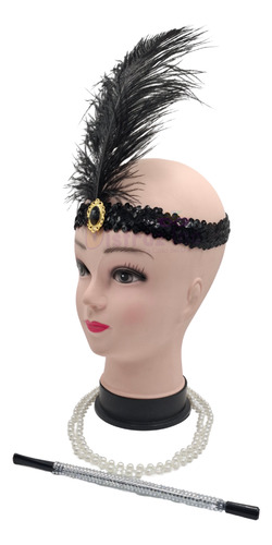 Kit Charleston Golden Disfraz Accesorios Vintage Can Can