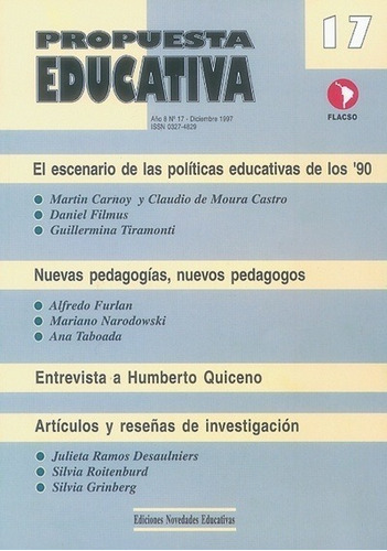 Revista Propuesta Educativa Nº17 - Carnoy, De Moura Castro Y