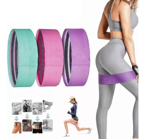 Ligas De Resistencia Bandas Ejercicio Pilates Gimnasio 3pzs Color Multicolor