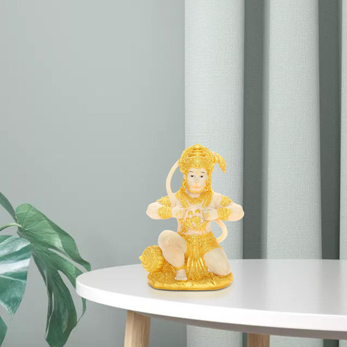 Escultura Hanuman Hindú Chapada En Oro Figura De Mono