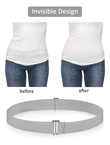 4 Pieces Women's Invisible Belt With Flat Buckle Loop Belt