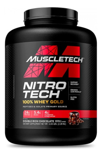 Suplemento en polvo MuscleTech  Nitro Tech 100% Whey Gold proteína sabor double rich chocolate en pote de 2.27kg
